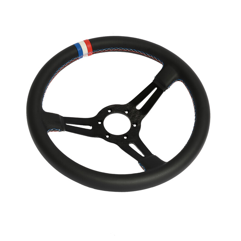Volant DriftShop Tulipé (70 mm), Edition Limitée France, Cuir Noir